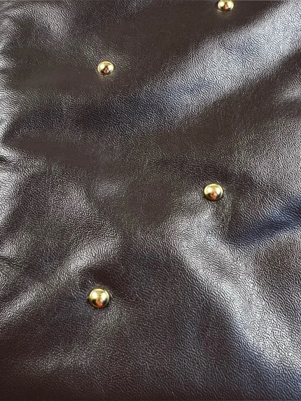 Vintage Pruse Genuine Leather Made in USA Brown Studded - Picture 3 of 10